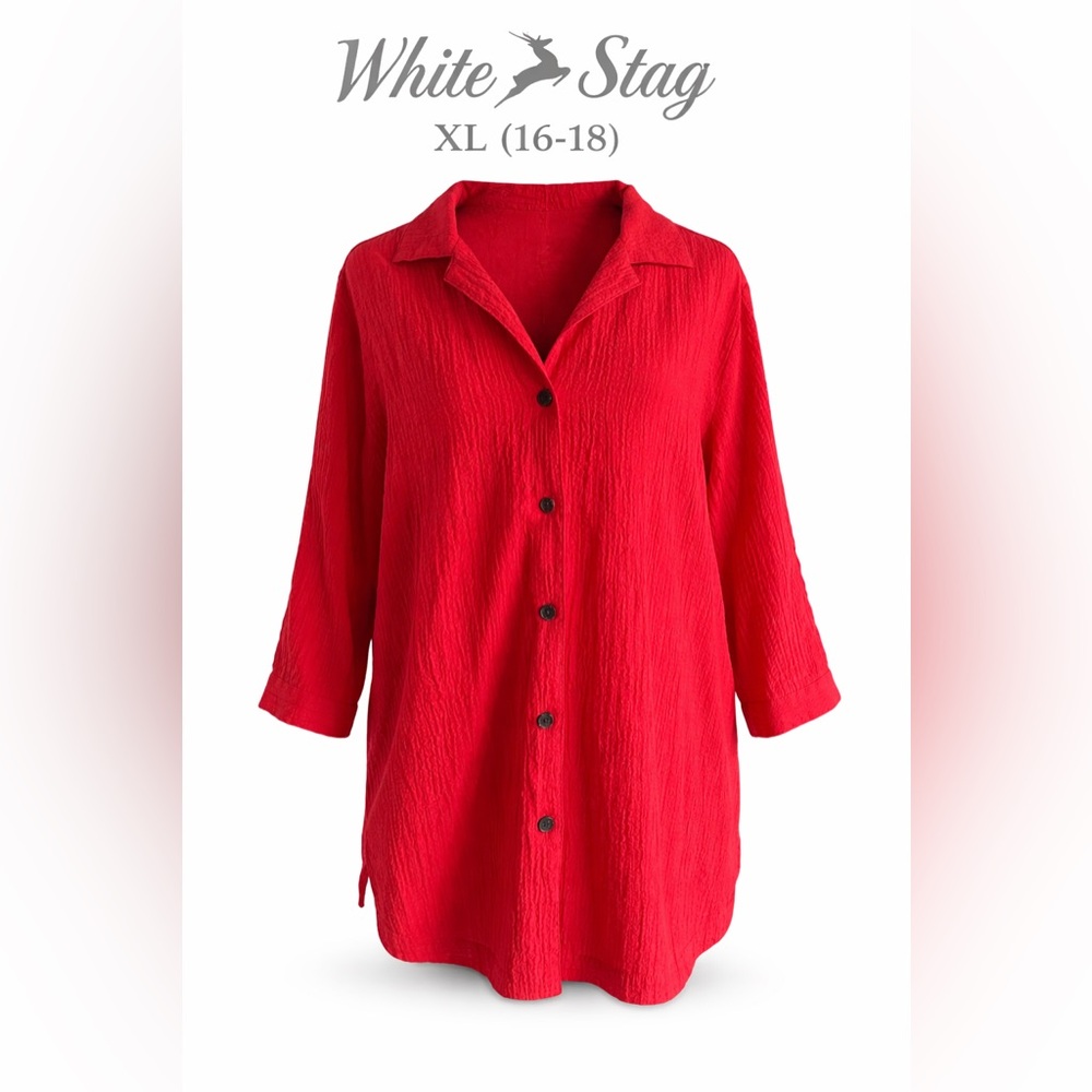 White Stag Red Textured Blouse